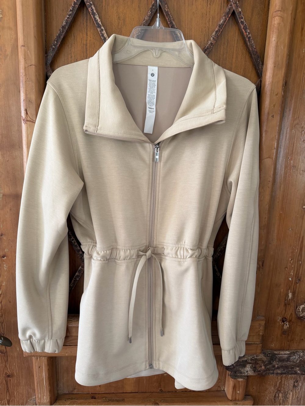 lululemon athletica Drawstring Zip Utility Jacket in Light Beige